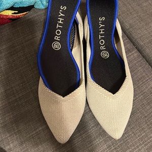 Rothy's "The Point" Flats Women's Size 8 Light Grey (Flax Birdseye)
